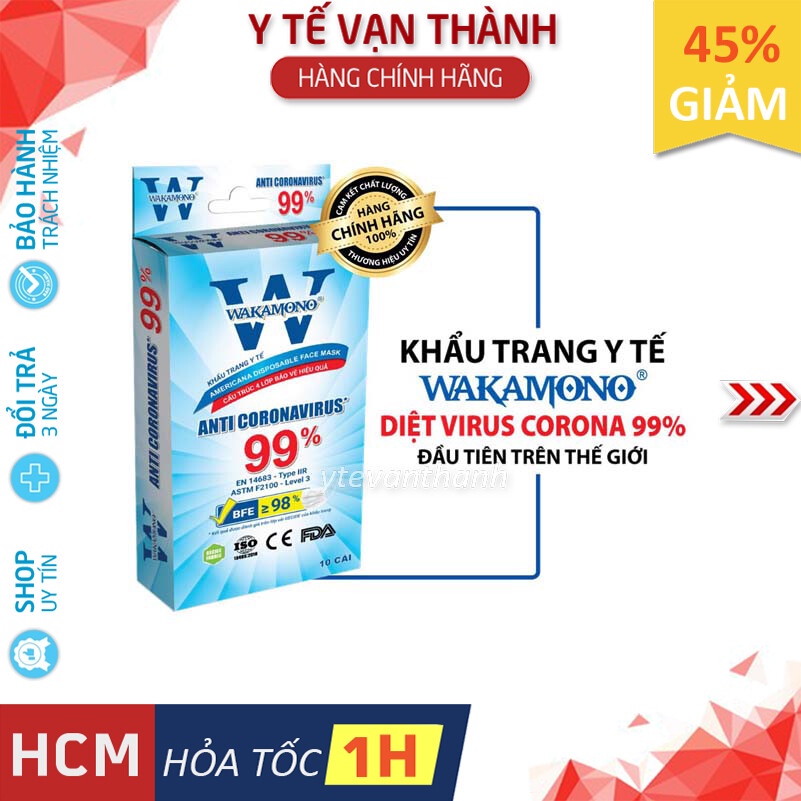 ✅ [CHÍNH HÃNG] Khẩu Trang Y Tế 4 Lớp- WAKAMONO (Hộp 10 Cái) -VT0690