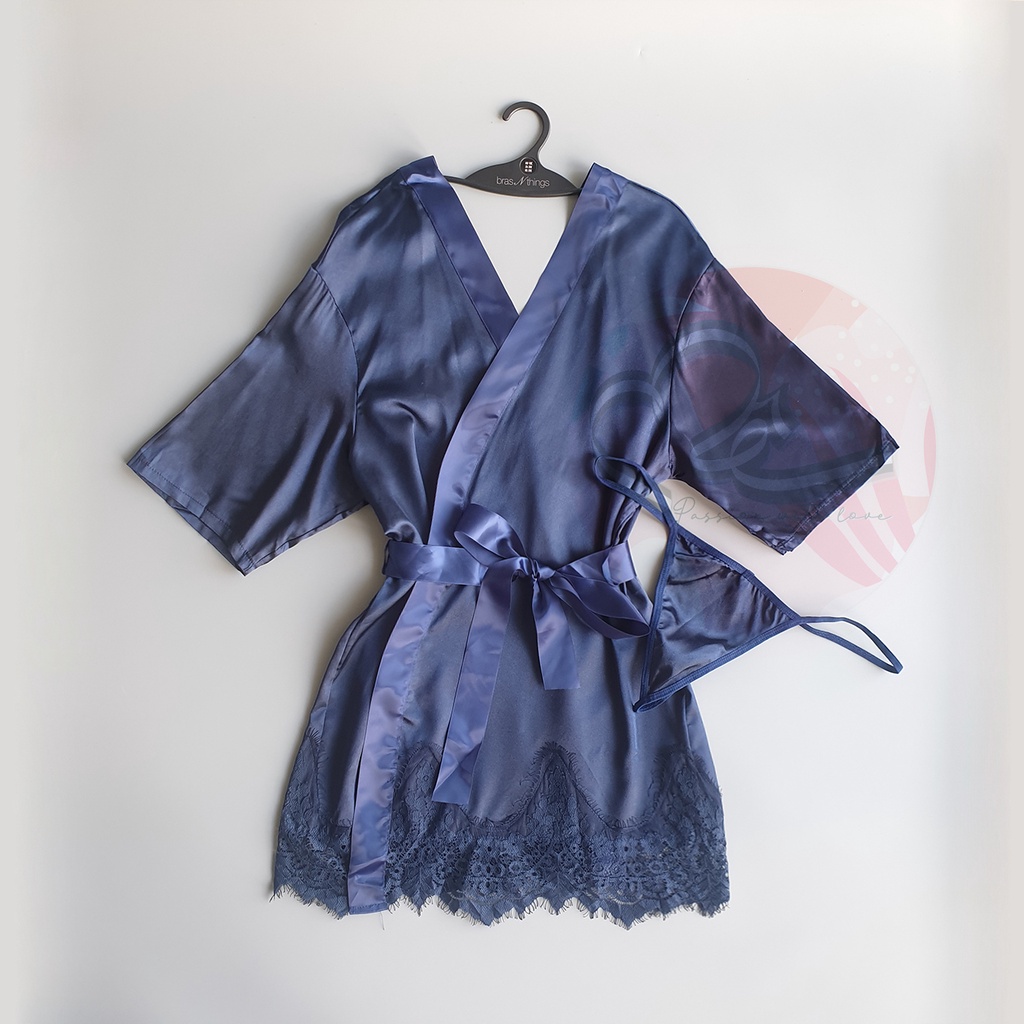 Đầm ngủ phom kimono choàng rút dây ruy băng siêu quyến rũ Nova F xuất khẩu Anh