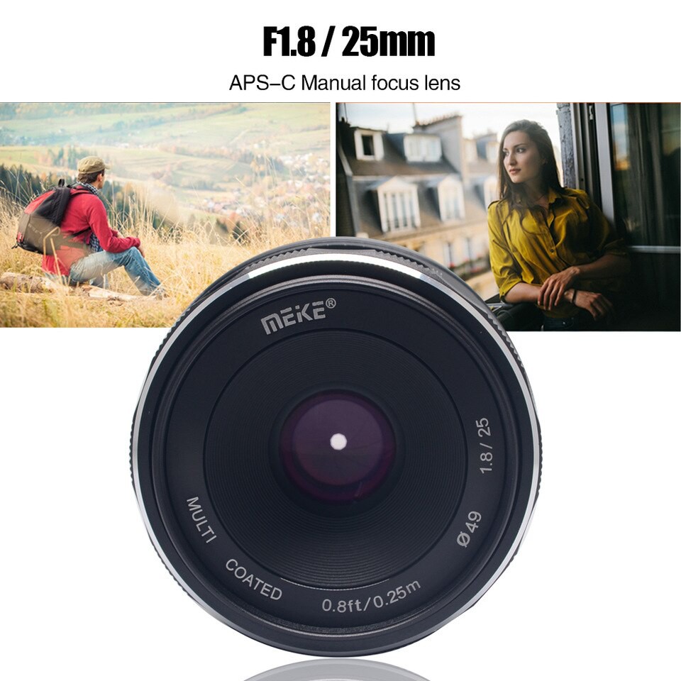 [Mã 159ELSALE hoàn 7% đơn 300K] Ống kính Meike 25mm F.18 Manual focus cho máy ảnh Canon M, Fujifilm, Sony