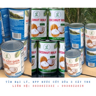 Nước cốt dừa đóng lon ba cây tre, độ béo 17-19%