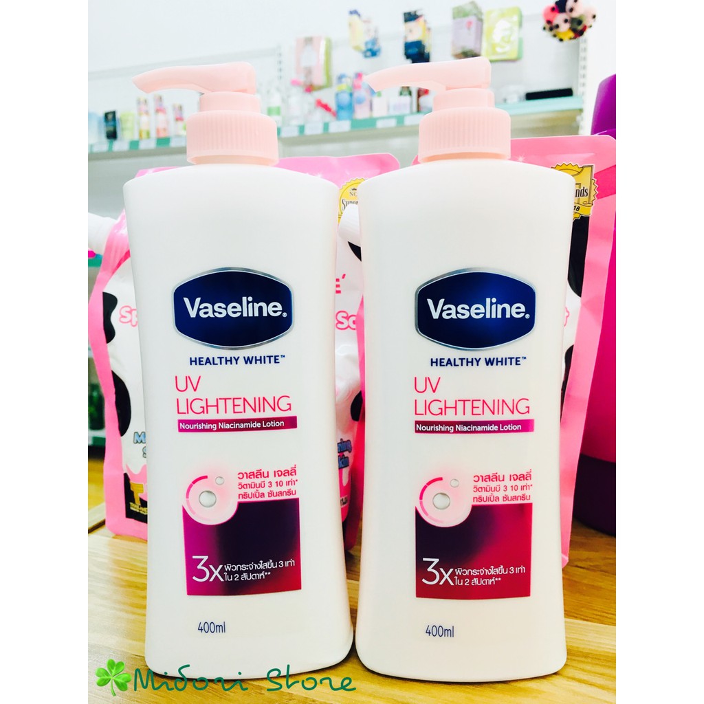 Sữa dưỡng thể trắng da chống nắng Vaseline 3x Healthy White 400ml (Thái Lan)