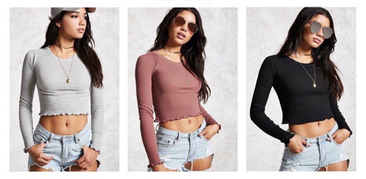 Crop tay dài lượn sóng F21 xuất xịn