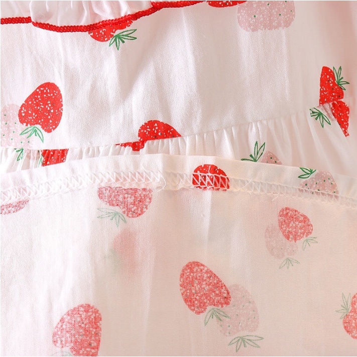 Đầm công chúa tay phồng bằng vải cotton thời trang dễ thương dành cho bé gái 0-4 tuổi