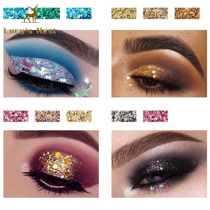 (Hàng Mới Về) Bảng Phấn Mắt 4 Màu Kim Sa Lấp Lánh Lâu Trôi Cho Nữ | BigBuy360 - bigbuy360.vn