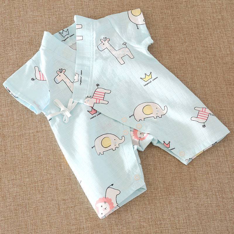 Body Yukata Buộc Dây Cho Bé Vải Cotton Thông Thoáng Mềm Mịn Co Giãn 4 Chiều Cho Bé 3-12kg