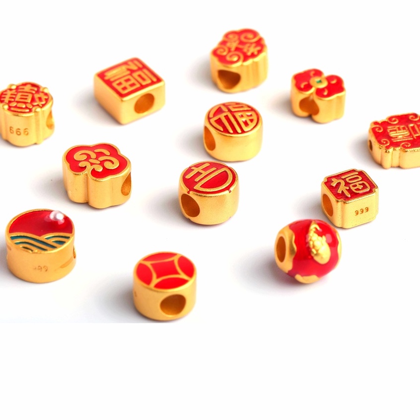 [Hàng Có Sẵn] Hạt Cườm Xuyên Qua Lỗ Hình Đám Mây Bằng Đồng Làm Trang Sức Thủ Công Phong Cách Fu Cho Nam Và Nữ