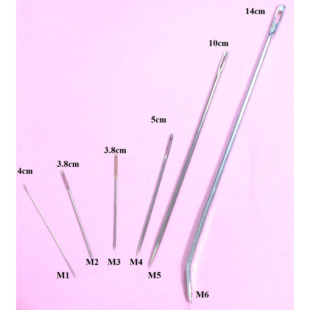 Gói 10 cây kim kết cườm mắt nhỏ, kim thêu mắt lớn đủ size để chọn