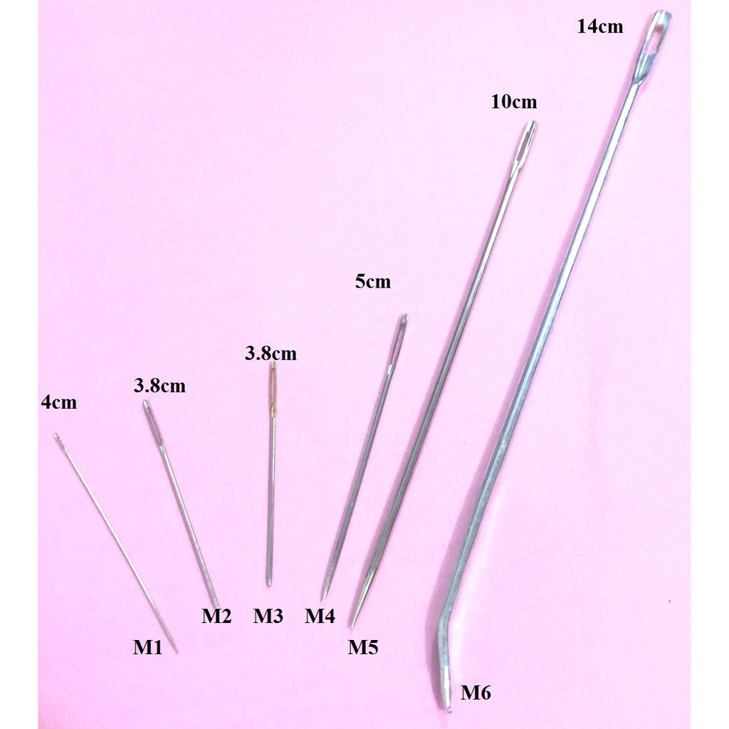 gói 10 cây kim kết cườm mắt nhỏ, kim thêu mắt lớn đủ size để chọn