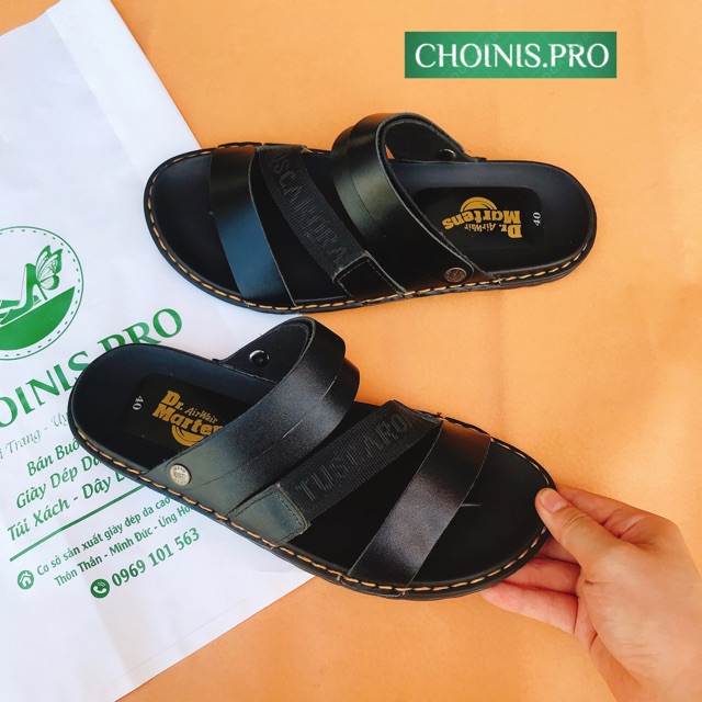 Dép Da Quai Hậu Nam CHOINIS - Bảo Hành 6 Tháng Da + Đế