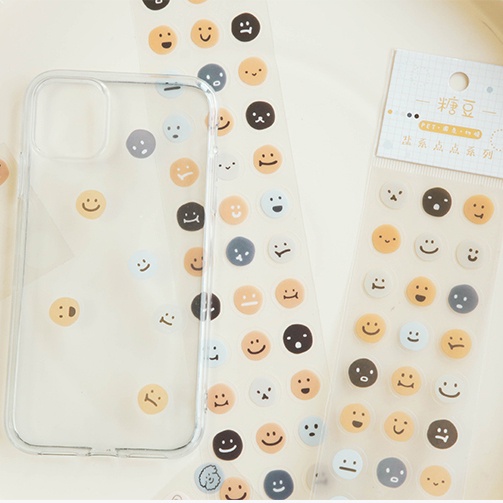 Nhãn dán trang trí hình mặt cười đáng yêu