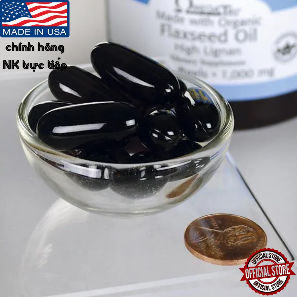 TPCN Omega 369 Flaxseed Oil SWANSON Mỹ - Đẹp da, chống lão hóa, cân bằng nội tiết, dưỡng ẩm và giải độc gan 200 viên