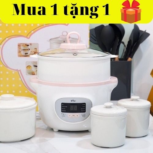 NỒI NẤU CHÁO CHẬM BEAR 1.6lit,BẢN QUỐC TẾ FREE SHIP‼️ NỒI NINH HẦM ĐA NĂNG CHƯNG CÁCH THỦY CHO BÉ ĂN DẶM