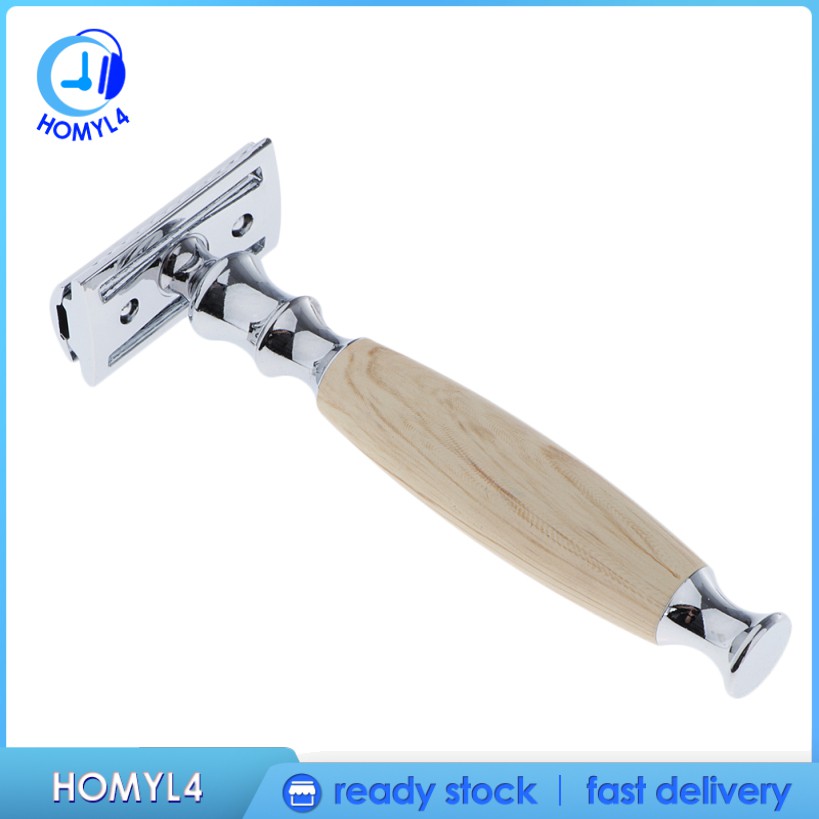 (Hàng Mới Về) Dao Cạo Râu Hai Mặt Tay Cầm Bằng Gỗ Cổ Điển | BigBuy360 - bigbuy360.vn