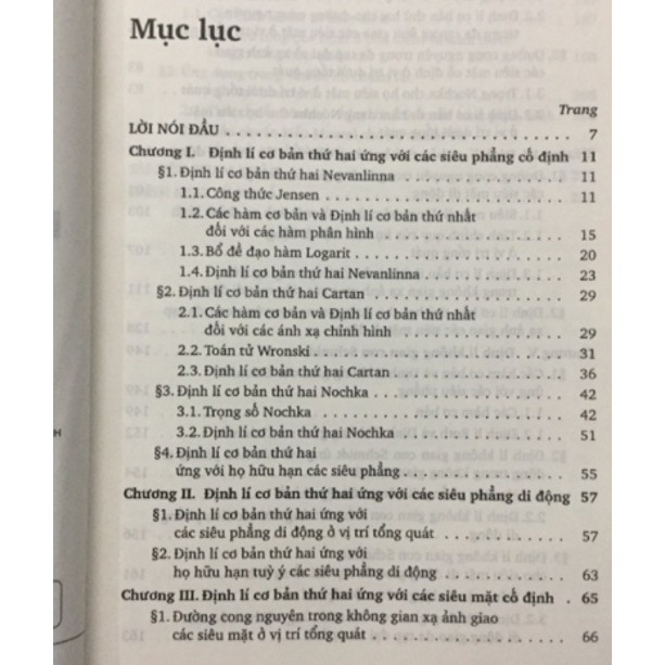 Sách - Lí thuyết phân bố giá trị đối với đường cong nguyên trong không gian xạ ảnh