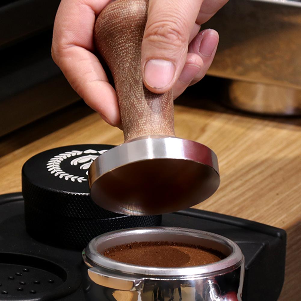 HN Cơ sở bằng thép không gỉ 304 Bột cà phê bằng gỗ rắn Tay cầm Tamper 51mm Barista Espresso Dụng cụ phụ kiện tùy chỉnh