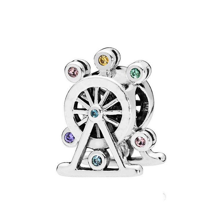 Pandora Túi Tote In Hình Móng Chân Chó Bánh Xe Ngựa Bí Ngô Màu Trắng Bằng Đồng