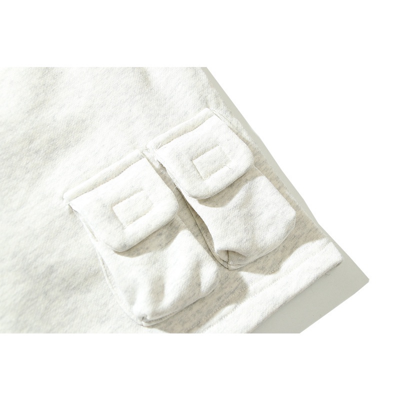 Quần short thể thao vải cotton lưng thun phối nhiều túi thời trang cho nam và nữ