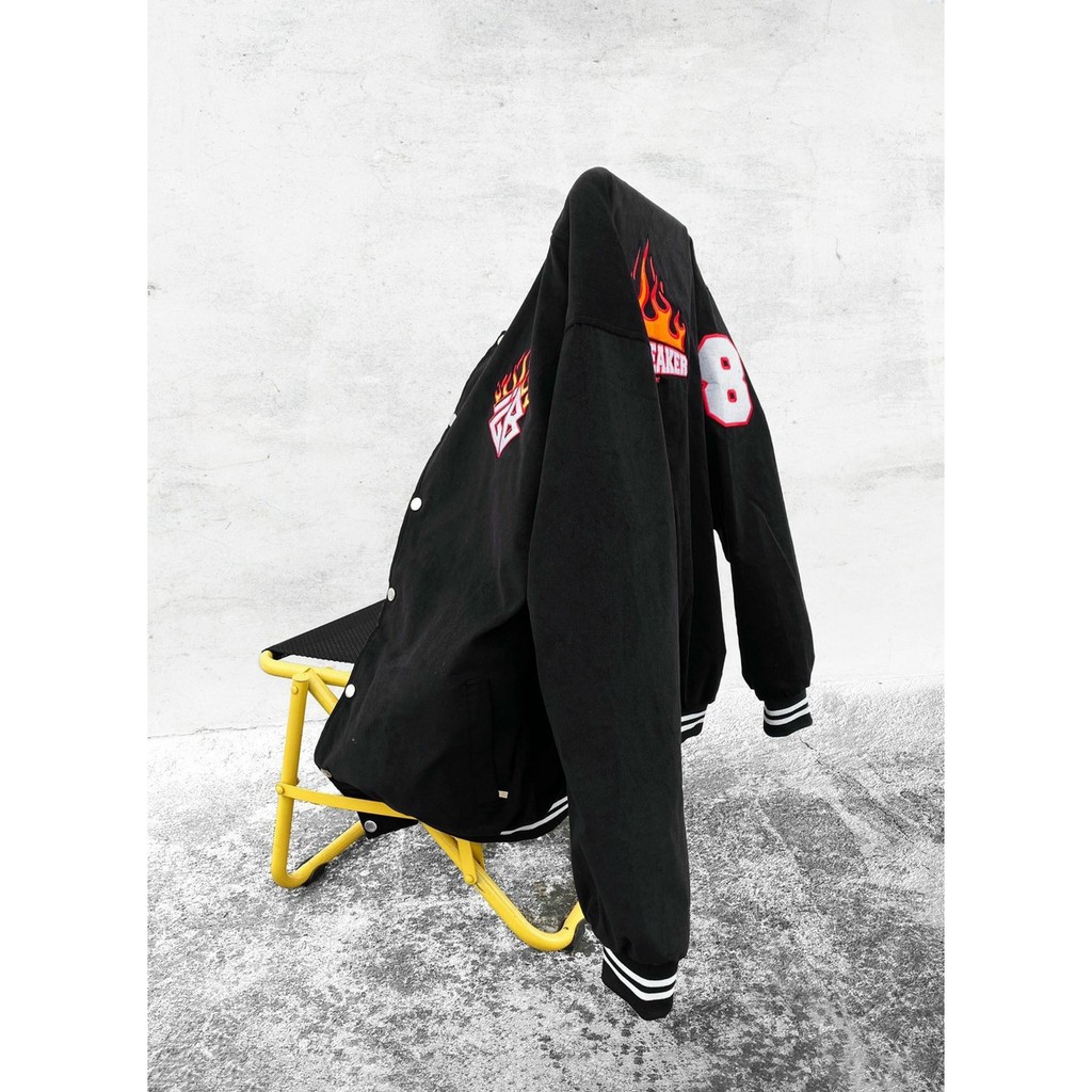 Áo Khoác Bomber Jackets BLACK INFERNO VARSITY Local brand iMA God Breaker Chất Dù 2 Lớp Unisex Nam Nữ Ulzzang KUN