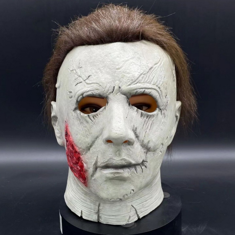 ♕Ánh Trăng Sáng Hoảng Loạn Lớn Mặt Nạ Halloween Cosplay Mcmel Ma Cao Su Hood Kinh Dị Mặt Nạ