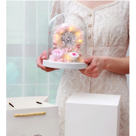 [ quà lưu niệm- cầu hôn ] HOA HỒNG VĨNH CỬU TẠO HÌNH BÁNH XE ĐU QUAY - CÓ ĐÈN