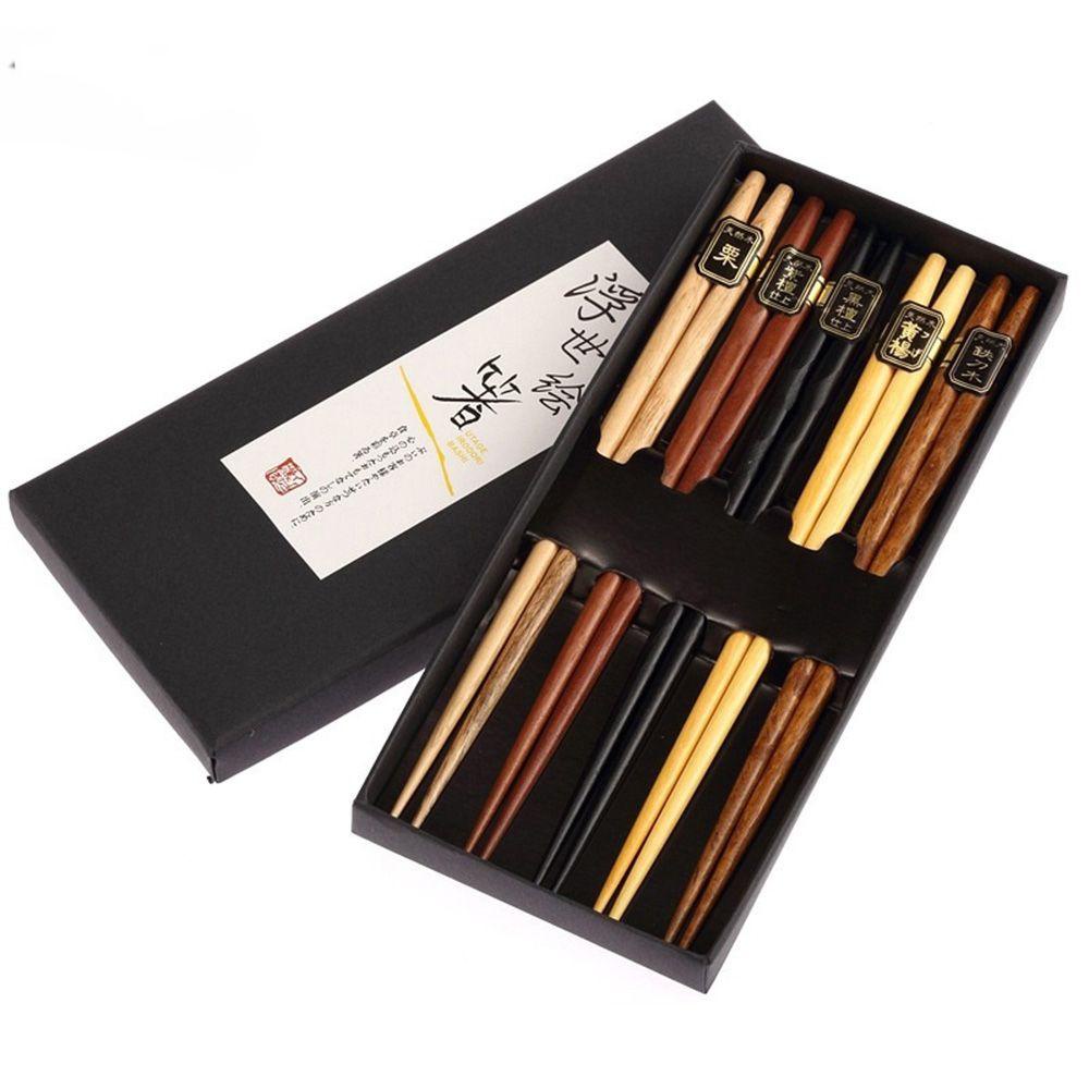 Set 5 Đôi Đũa Phong Cách Châu Á Cổ Điển Có Thể Tái Sử Dụng