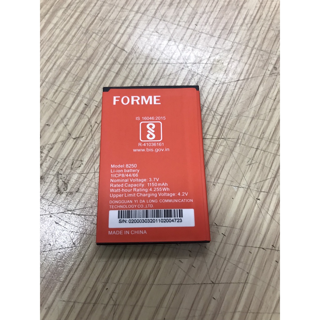 Pin 8250, dung lượng pin 1150mAh, dùng cho điện thoại Forme A5