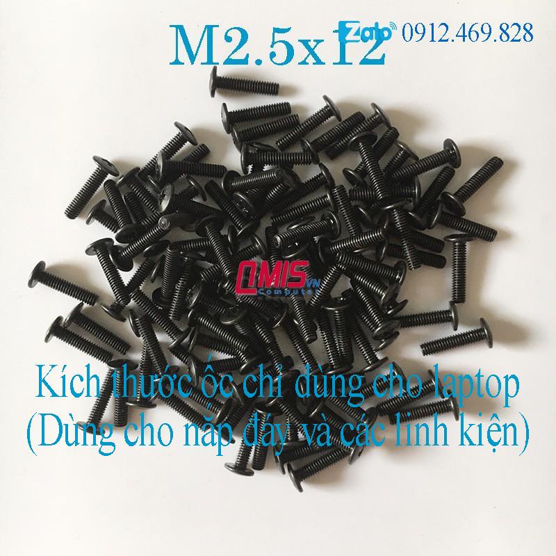 M2.5*12 - Ốc vít laptop - ỐC VÍT ĐÁY LAPTOP kích thước M2.5x12 M2.5 x 12 mm