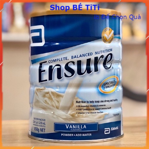 Sữa Ensure Úc Hộp 850G Hương Vanilla
