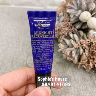 Minisize - Kem Mắt Phục Hồi Đêm Kiehl’s Midnight Recovery Eye 3ml