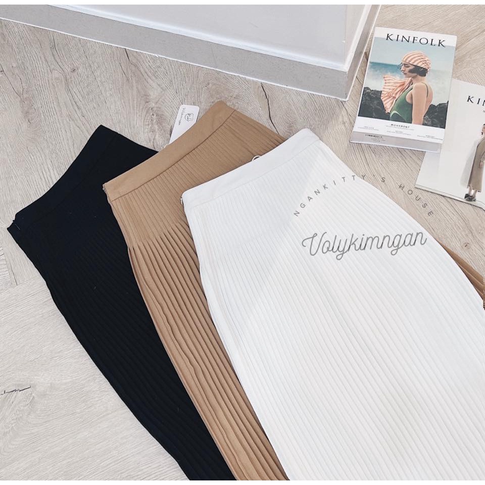 Chân váy dài xếp li