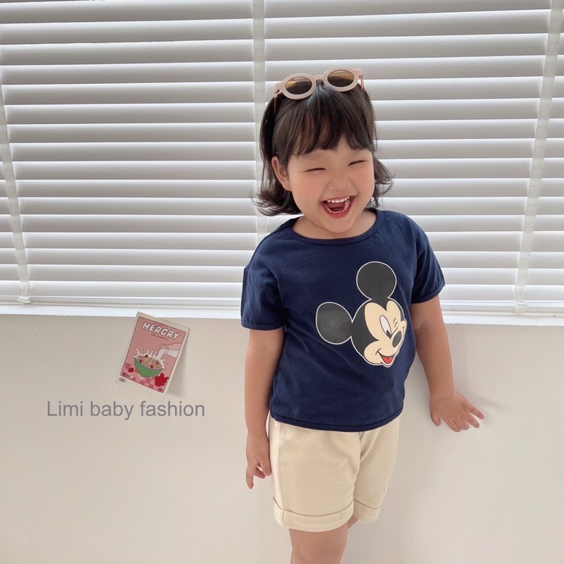 Áo bé trai bé gái Beemo in hình Mickey chất cotton mềm mại cho bé 8-22kg-22A069