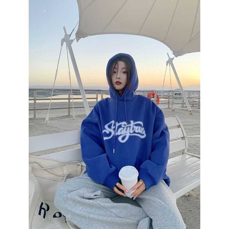 NRVP Áo Hoodie Nữ Tay Dài Dáng Rộng Thời Trang Phong Cách Hàn Quốc