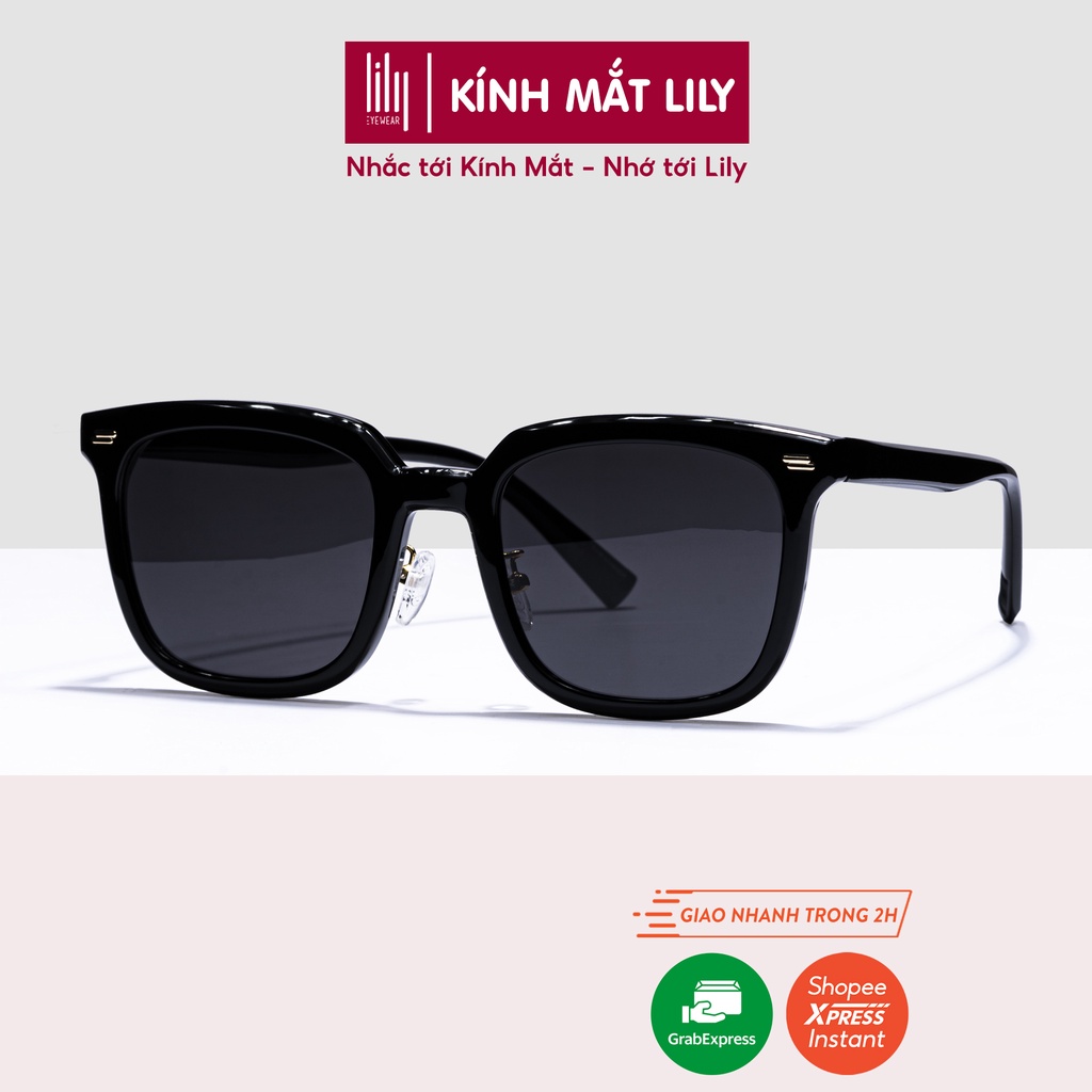 Kính râm nam nữ LILYEYEWEAR mắt vuông to phân cực chống tia UV400 kiểu dáng thời trang P7191
