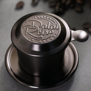 Mua  Mã BMINCU50 giảm 50K đơn 250K  Phin cà phê  bộ  mẫu nhôm anode xước  màu metallic black  Dalat Retro
