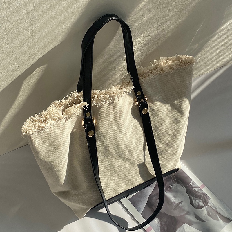 Túi Xách canvas Sức Chứa Lớn Phối Màu Thời Trang Cho Nữ