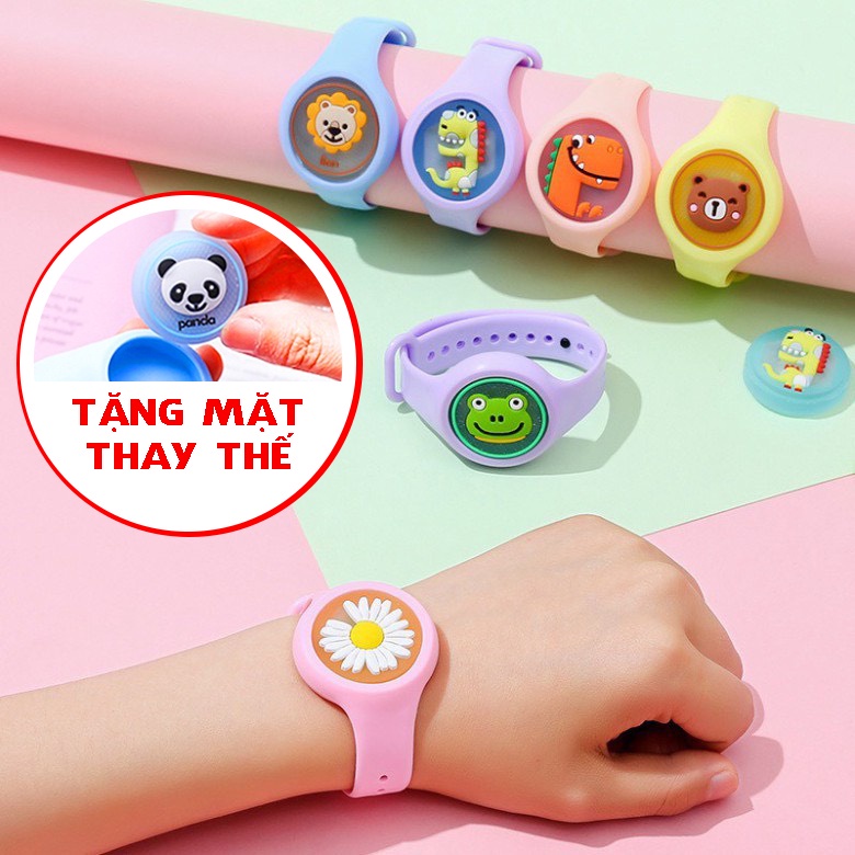 (Mua 2 tặng 1) Đồng Hồ Đeo Tay Chống Muỗi Silicon cho bé, Có Đèn Led Nhấp Nháy (Tặng mặt thay thế)