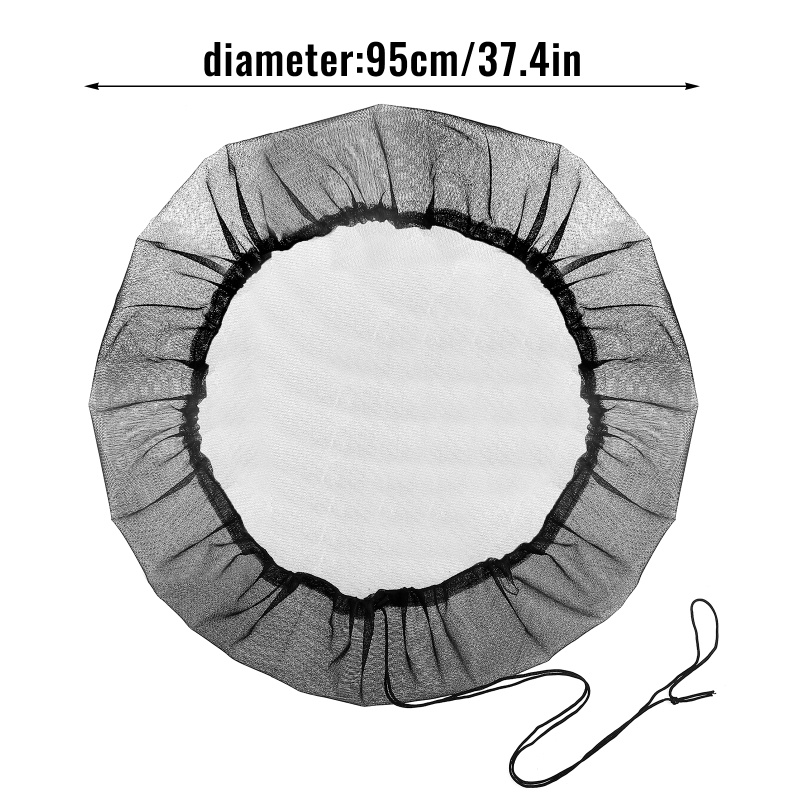 1 / 3 Vỏ Bọc Thùng Che Mưa Bằng Polyester Màu Đen Có Dây Rút Tiện Dụng Cho Sân Vườn / Ngoài Trời