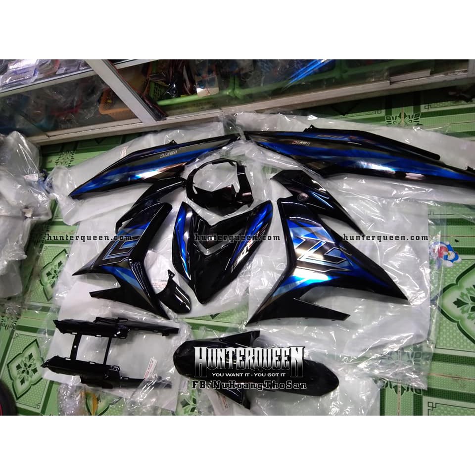 Tem Exciter 150. Tem LC 2017.Xe đen, tem xanh. Chất liệu crom. Chỉnh sửa theo yêu cầu. Sắc nét, bền màu, chống nước