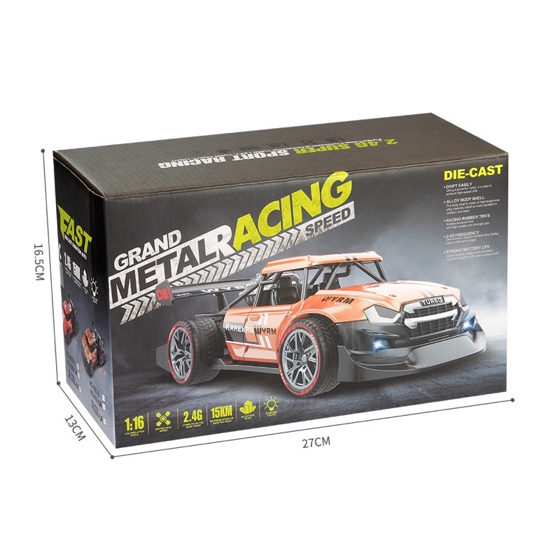 Xe phun sương Drift tốc độ cao, body kim loại 2.4g