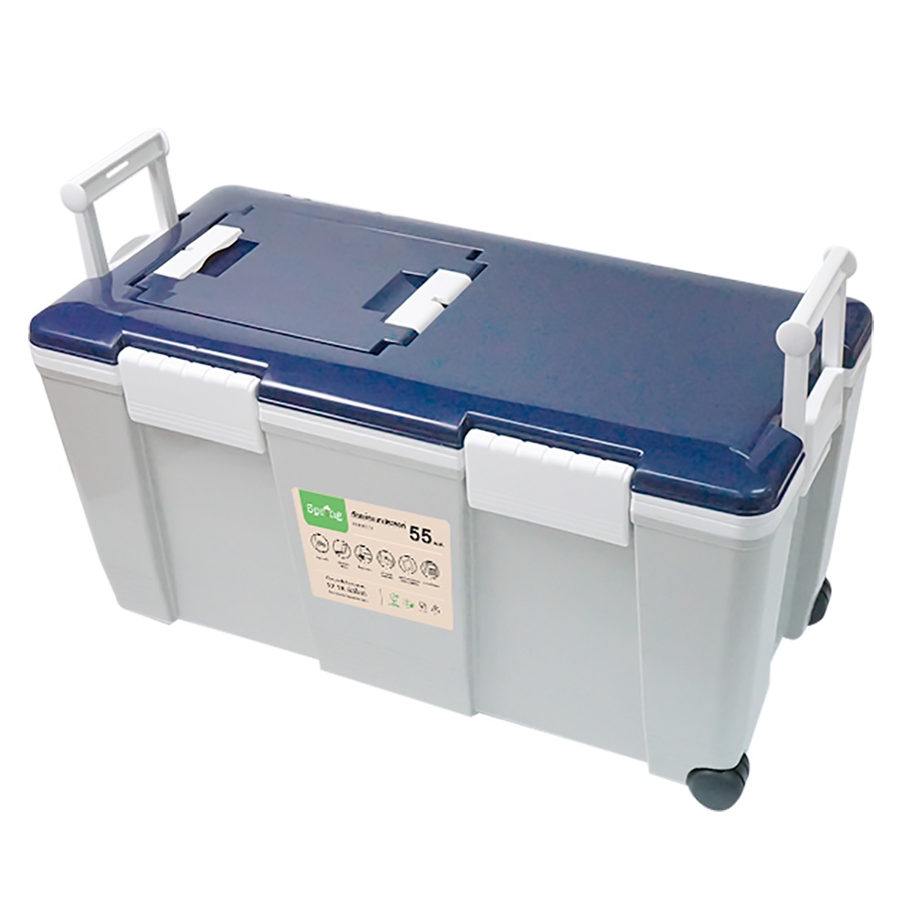 HomeBase SPRING Thùng đựng đá giữ nhiệt bằng nhựa 55L của Thái Lan W75XD38XH38.5cm màu xanh dương/xám