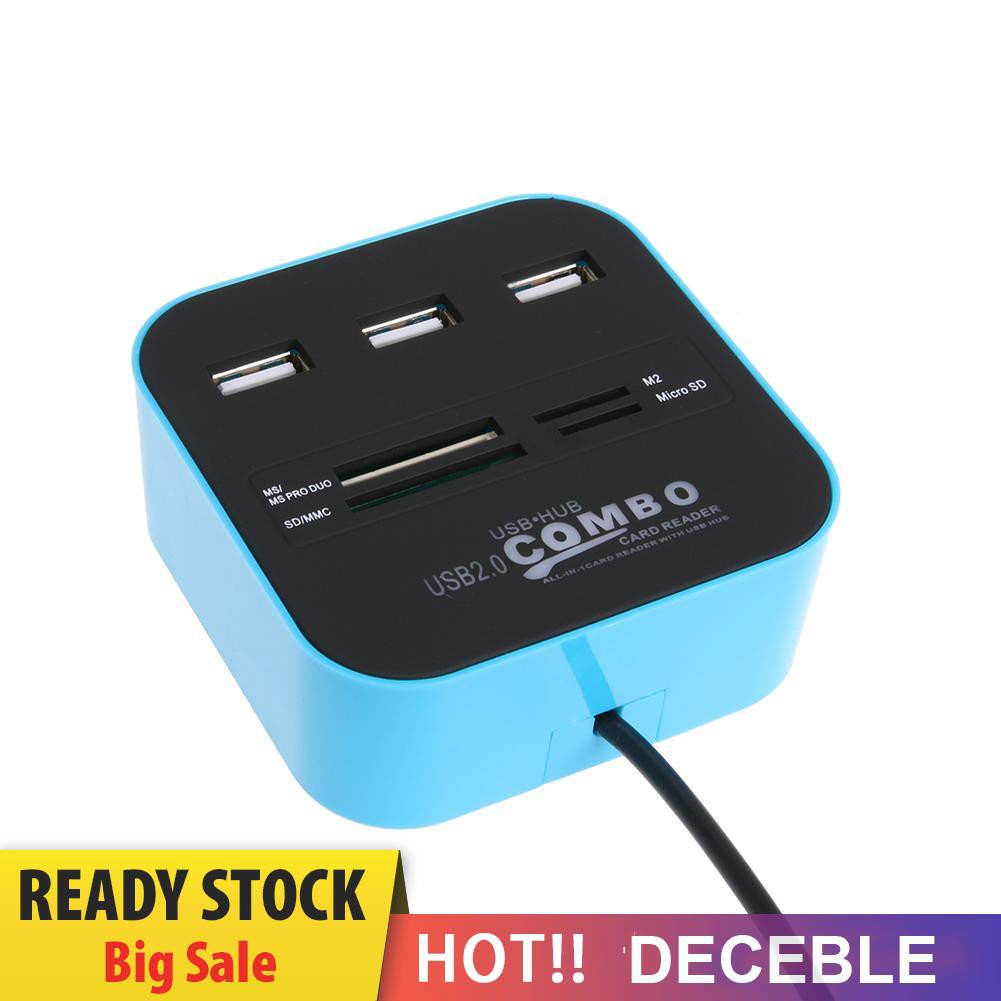 Đầu Đọc Thẻ Nhớ Sd Mmc Cổng Usb 2.0 Combo Hub M2 Tf Ms Đa Năng