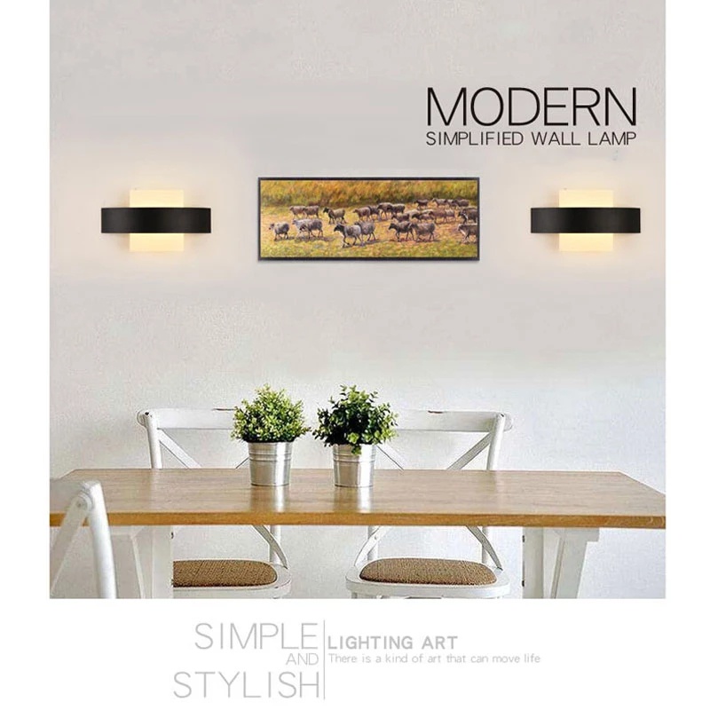 Đèn LED Treo Tường Hình Tròn / Vuông Phong Cách Bắc Âu Độc Đáo Trang Trí Nhà Cửa