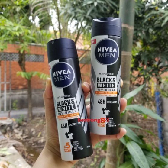 [MẪU MỚI] Xịt ngăn mùi Nivea Men Black & White giúp giảm hình thành vệt ố vàng trên áo 150ml