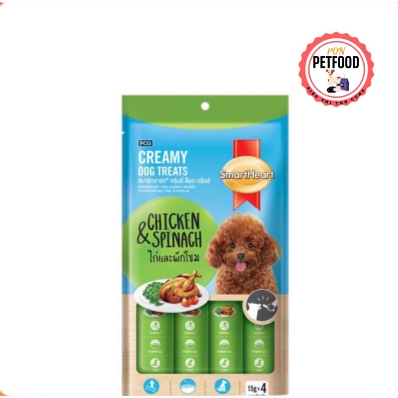 BÁNH THƯỞNG DẠNG KEM SMARTHEART HƯƠNG VỊ GÀ VÀ RAU BINA