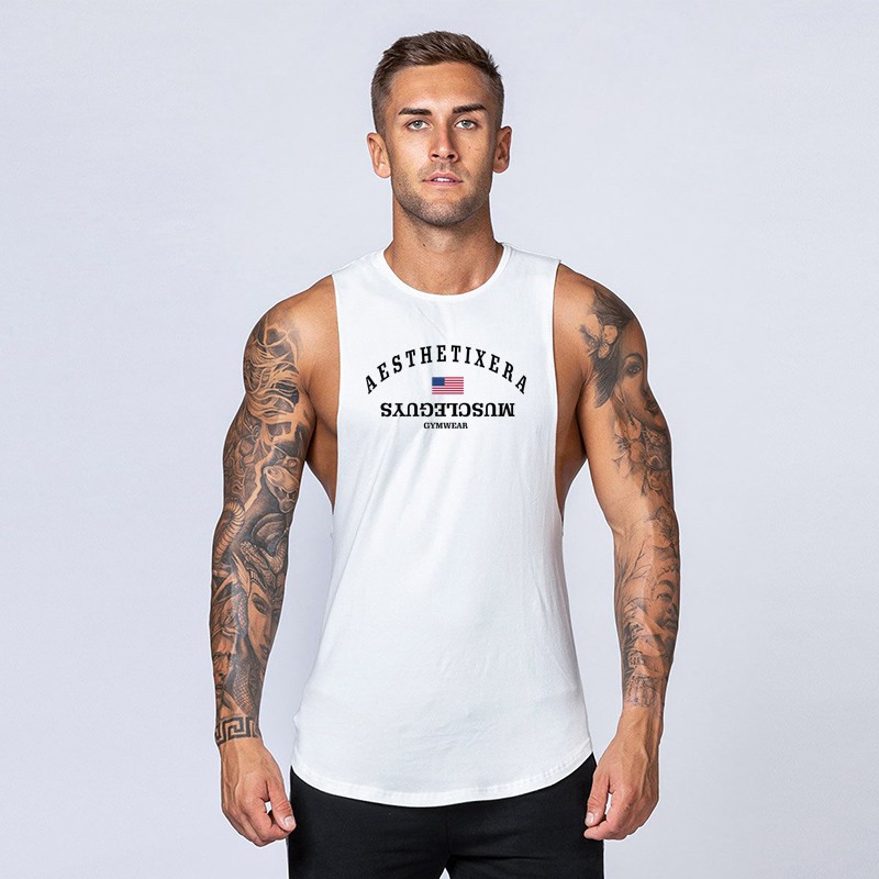 5 Colors Mens Sleeveless Tank Tops Sports Running Basketball Trackwear gym stringer tank top