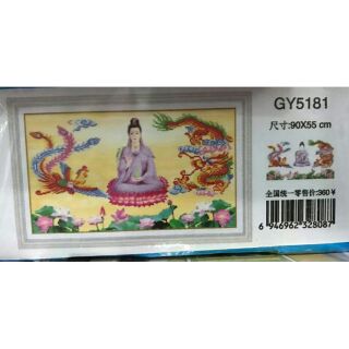 Freeship 99k tq_tranh đá quan âm 90x55