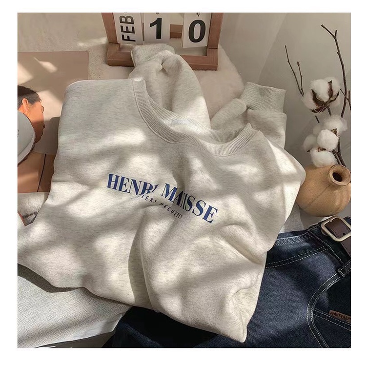 Áo Nỉ Bông Dày In Chữ Phong Cách Hàn Quốc M800