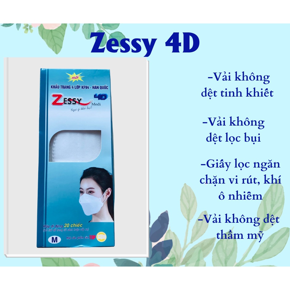 Khẩu trang y tế Zessy 4D hộp 20 chiếc