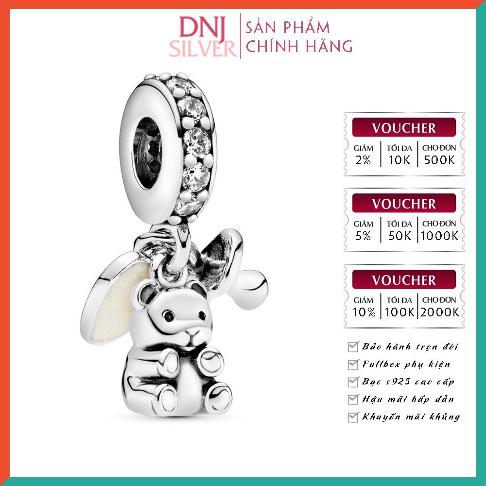 [Hàng cao cấp] Charm bạc 925 cao cấp, hàng chuẩn bạc - Charm Baby Teddy Bear thích hợp để mix vòng tay charm - DN140