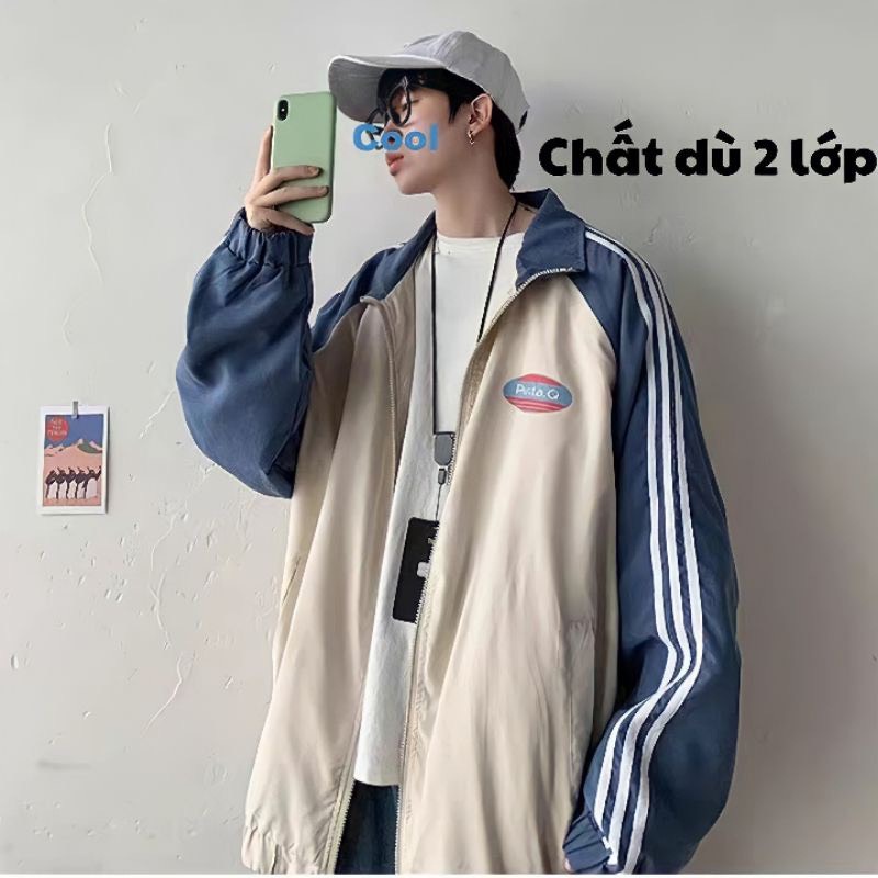 Áo khoác gió 2 lớp kẻ sọc tay , áo khoác dù 2 lớp phong cách cực chất cho nam nữ